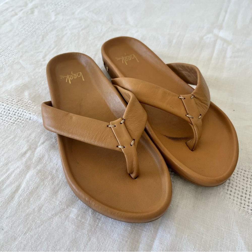 Beek  Ani leather slide sandals carmel color womens sz 7
